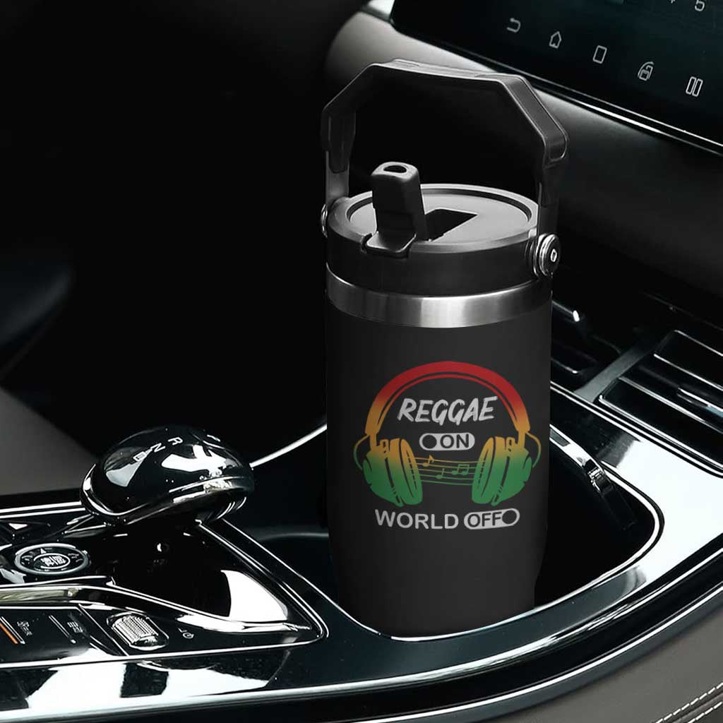 Reggae On World Off Flip Straw Tumbler Reggae King Music Rastafarian TS11 Print Your Wear