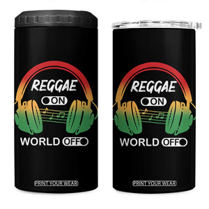 Reggae On World Off 4 in 1 Can Cooler Tumbler Reggae King Music Rastafarian TS11 One Size: 16 oz Black Print Your Wear