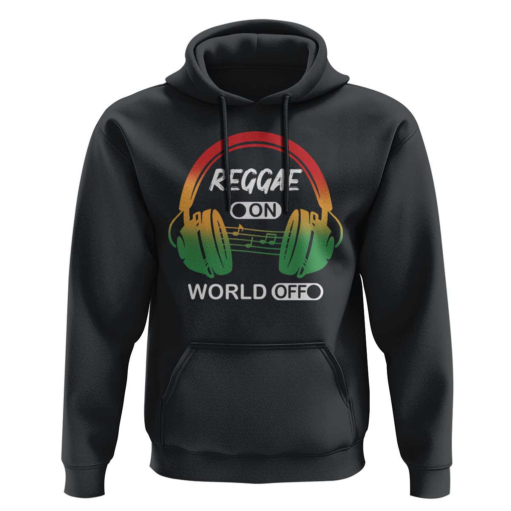 Reggae On World Off Hoodie Reggae King Music Rastafarian TS11 Black Print Your Wear