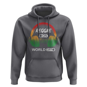 Reggae On World Off Hoodie Reggae King Music Rastafarian TS11 Charcoal Print Your Wear