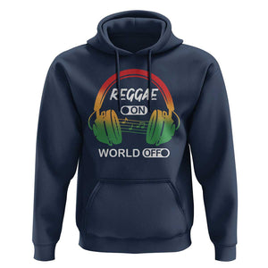 Reggae On World Off Hoodie Reggae King Music Rastafarian TS11 Navy Print Your Wear