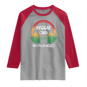 Reggae On World Off Raglan Shirt Reggae King Music Rastafarian TS11 Sport Gray Red Print Your Wear