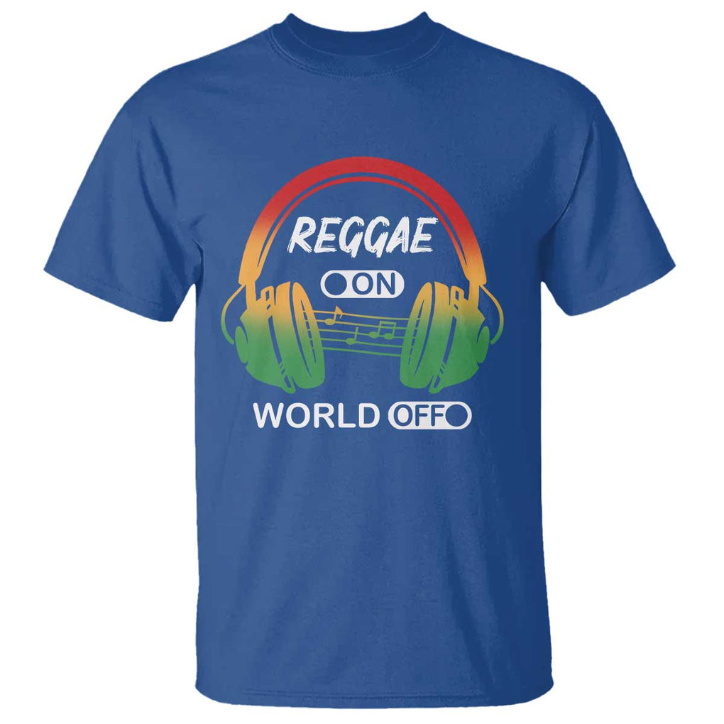 Reggae On World Off T Shirt Reggae King Music Rastafarian TS11 Royal Blue Print Your Wear