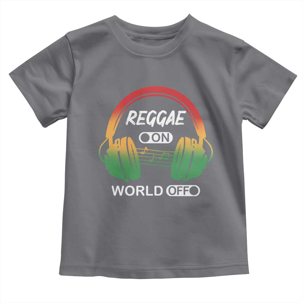 Reggae On World Off Toddler T Shirt Reggae King Music Rastafarian TS11 Charcoal Print Your Wear