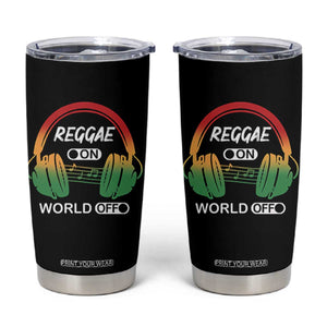 Reggae On World Off Tumbler Cup Reggae King Music Rastafarian TS11 Black Print Your Wear
