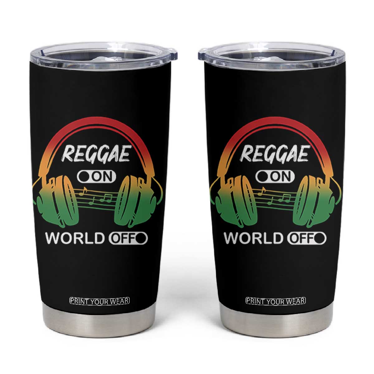 Reggae On World Off Tumbler Cup Reggae King Music Rastafarian TS11 Black Print Your Wear
