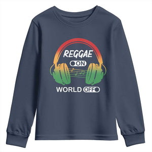 Reggae On World Off Youth Sweatshirt Reggae King Music Rastafarian TS11 Navy Print Your Wear