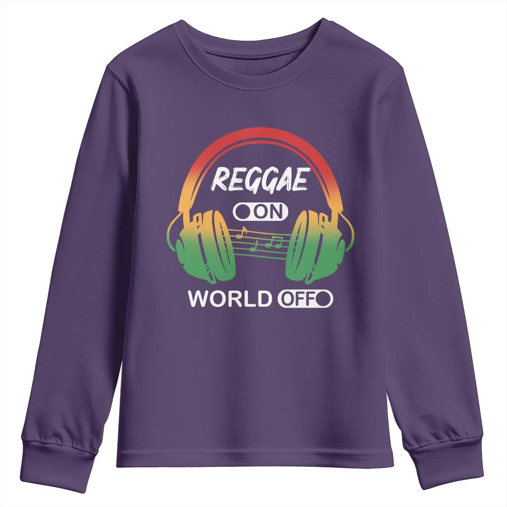 Reggae On World Off Youth Sweatshirt Reggae King Music Rastafarian TS11 Purple Print Your Wear