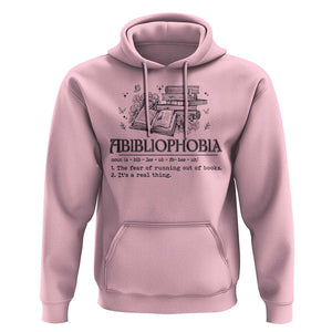 Funny Reading Hoodie Abibliophobia Bookworm Reader Butterfly Flower TS11 Light Pink Print Your Wear