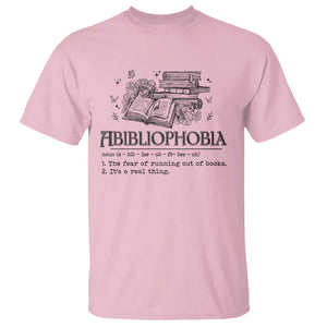 Funny Reading T Shirt Abibliophobia Bookworm Reader Butterfly Flower TS11 Light Pink Print Your Wear