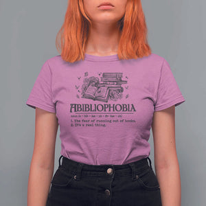 Funny Reading T Shirt For Women Abibliophobia Bookworm Reader Butterfly Flower TS11 Azalea Print Your Wear
