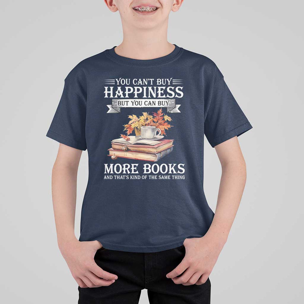 Funny Reading Lover T Shirt For Kid You Can't buy Happiness But You Can Buy More Books TS11 Navy Print Your Wear