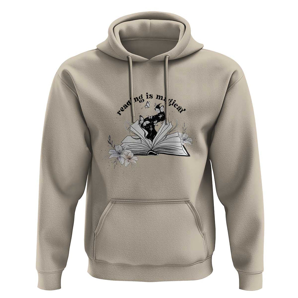 Funny Book Lover Hoodie Reading Is Magical Black Magic TS11 Sand Print Your Wear