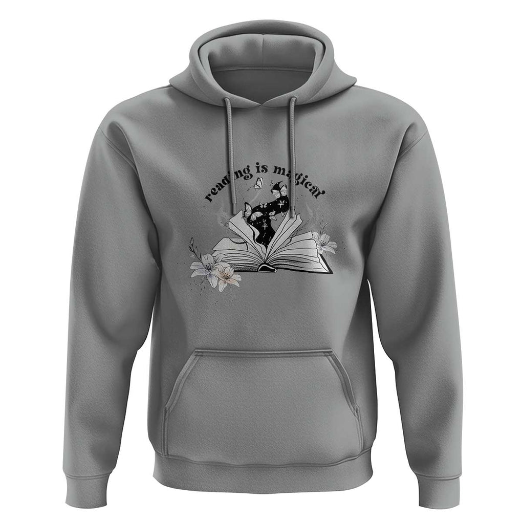 Funny Book Lover Hoodie Reading Is Magical Black Magic TS11 Sport Gray Print Your Wear