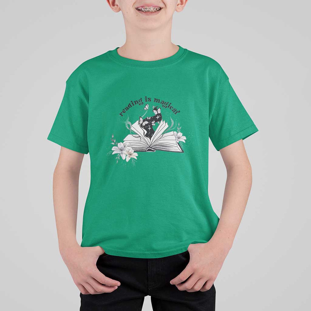 Funny Book Lover T Shirt For Kid Reading Is Magical Black Magic TS11 Irish Green Print Your Wear