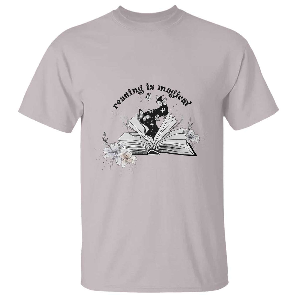 Funny Book Lover T Shirt Reading Is Magical Black Magic TS11 Ice Gray Print Your Wear