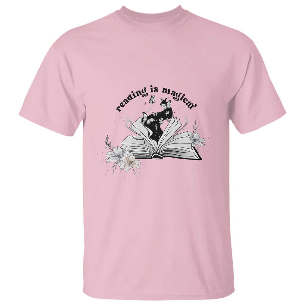 Funny Book Lover T Shirt Reading Is Magical Black Magic TS11 Light Pink Print Your Wear