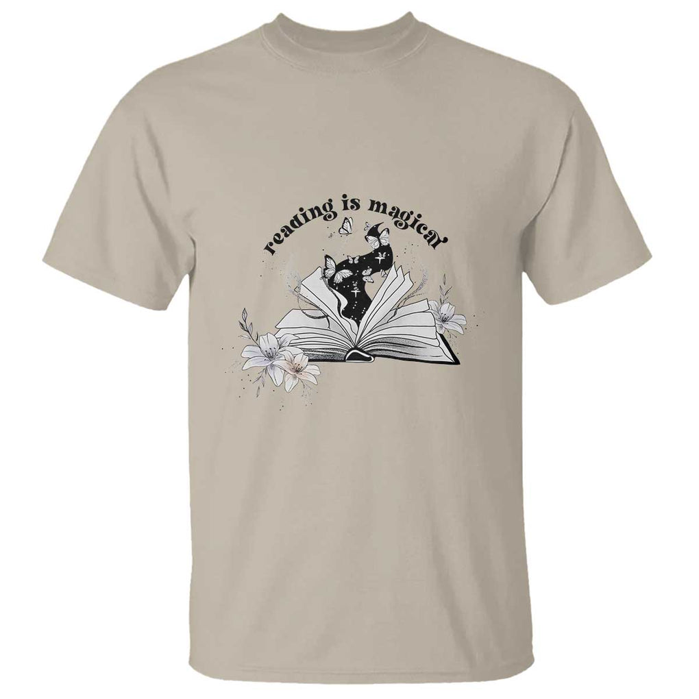 Funny Book Lover T Shirt Reading Is Magical Black Magic TS11 Sand Print Your Wear