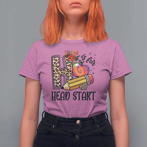 Back To School T Shirt For Women H Is For Head Start Pencil Apple Flower TS11 Azalea Print Your Wear