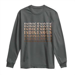 Native American Heritage Indigenous Peoples Heritage Long Sleeve Shirt TS11 Dark Heather Print Your Wear