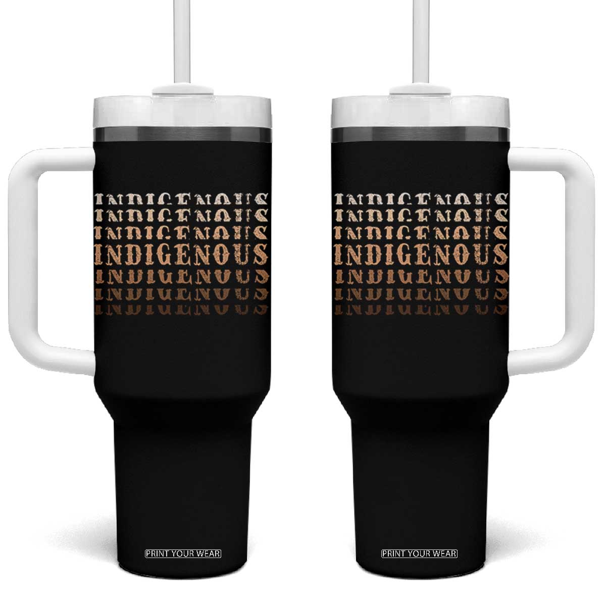 Native American Heritage Indigenous Peoples Heritage Tumbler With Handle TS11 One Size: 40 oz Black Print Your Wear