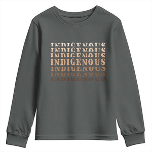 Native American Heritage Indigenous Peoples Heritage Youth Sweatshirt TS11 Dark Heather Print Your Wear