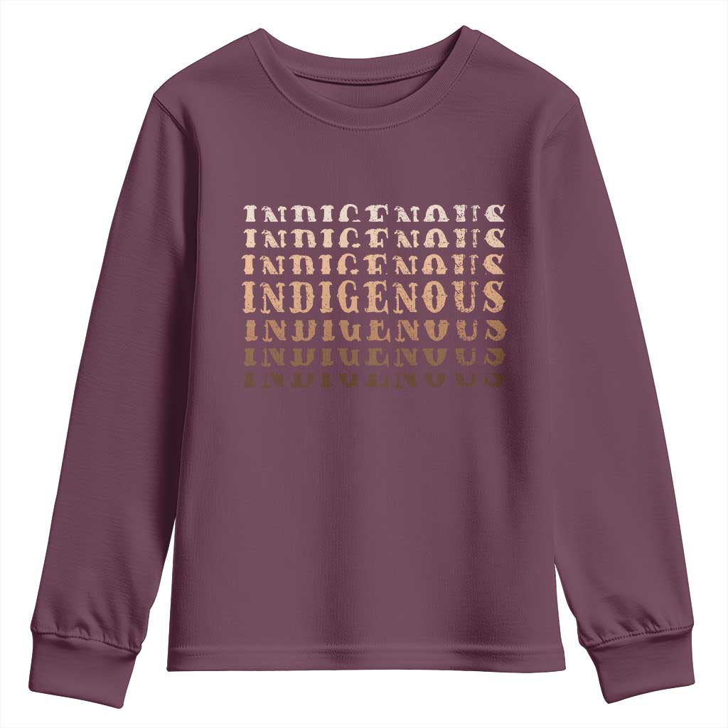 Native American Heritage Indigenous Peoples Heritage Youth Sweatshirt TS11 Maroon Print Your Wear