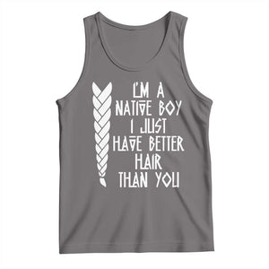 I Am A Native Boy I Just Have Better Hair Than You Tank Top Indian American TS11 Deep Heather Print Your Wear