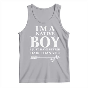 I Am A Native Boy I Just Have Better Hair Than You Tank Top Indian American Arrow TS11 Athletic Heather Print Your Wear