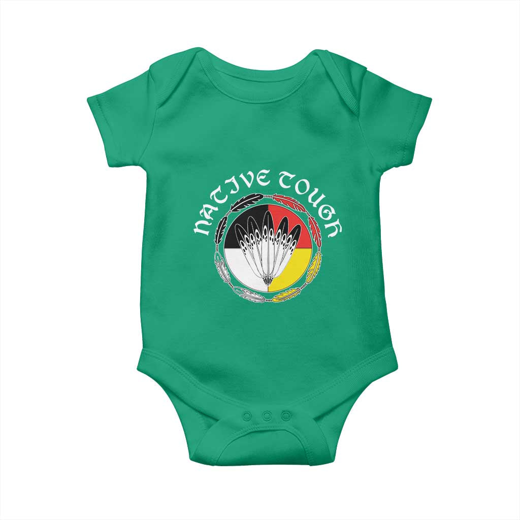 Native Tough Baby Onesie Indian American Medicine Wheel Feathers TS11 Irish Green Print Your Wear