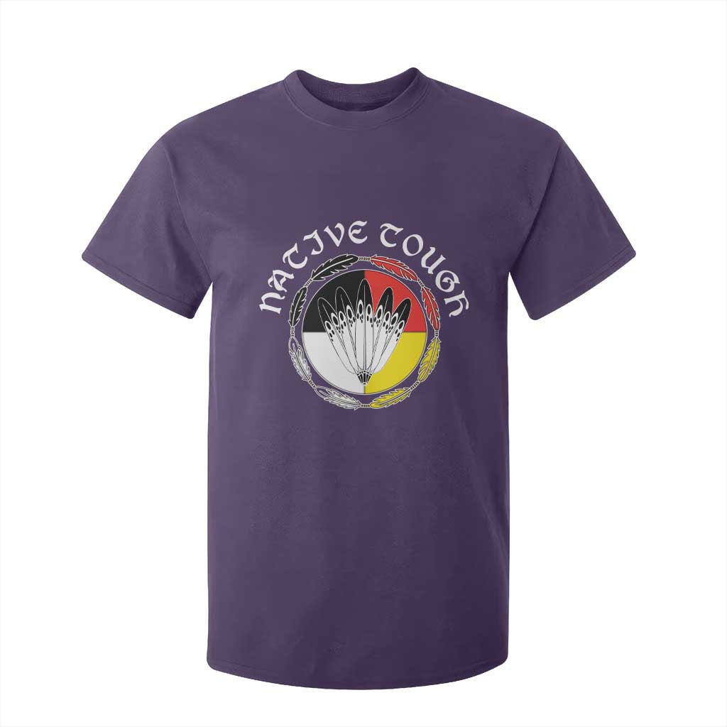 Native Tough T Shirt For Kid Indian American Medicine Wheel Feathers TS11 Purple Print Your Wear