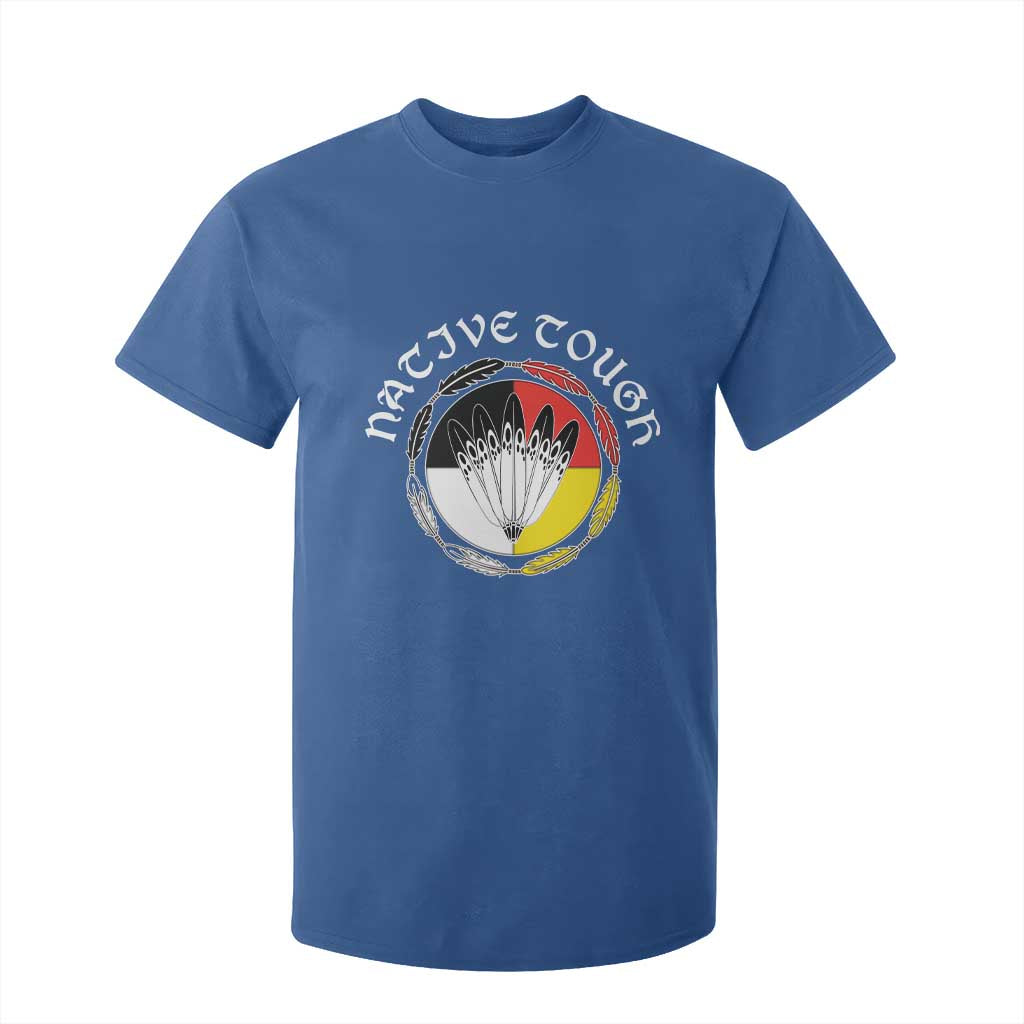 Native Tough T Shirt For Kid Indian American Medicine Wheel Feathers TS11 Royal Blue Print Your Wear