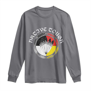 Native Tough Long Sleeve Shirt Indian American Medicine Wheel Feathers TS11 Charcoal Print Your Wear