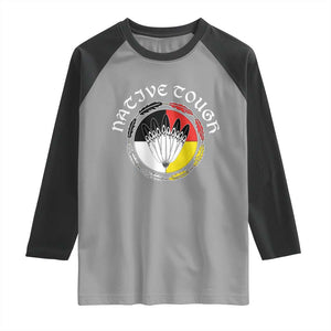 Native Tough Raglan Shirt Indian American Medicine Wheel Feathers TS11 Sport Gray Black Print Your Wear