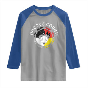 Native Tough Raglan Shirt Indian American Medicine Wheel Feathers TS11 Sport Gray Royal Print Your Wear