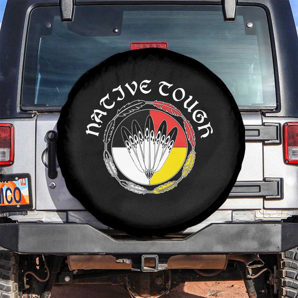 Native Tough Spare Tire Cover Indian American Medicine Wheel Feathers TS11 No hole Black Print Your Wear