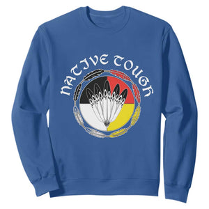 Native Tough Sweatshirt Indian American Medicine Wheel Feathers TS11 Royal Blue Print Your Wear