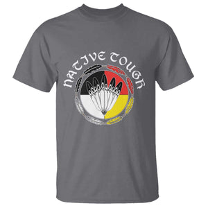 Native Tough T Shirt Indian American Medicine Wheel Feathers TS11 Charcoal Print Your Wear