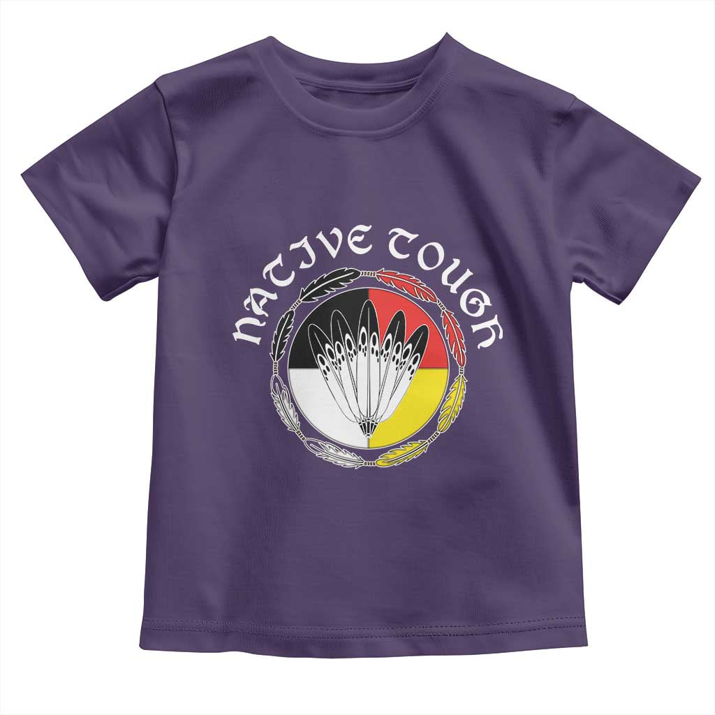 Native Tough Toddler T Shirt Indian American Medicine Wheel Feathers TS11 Purple Print Your Wear