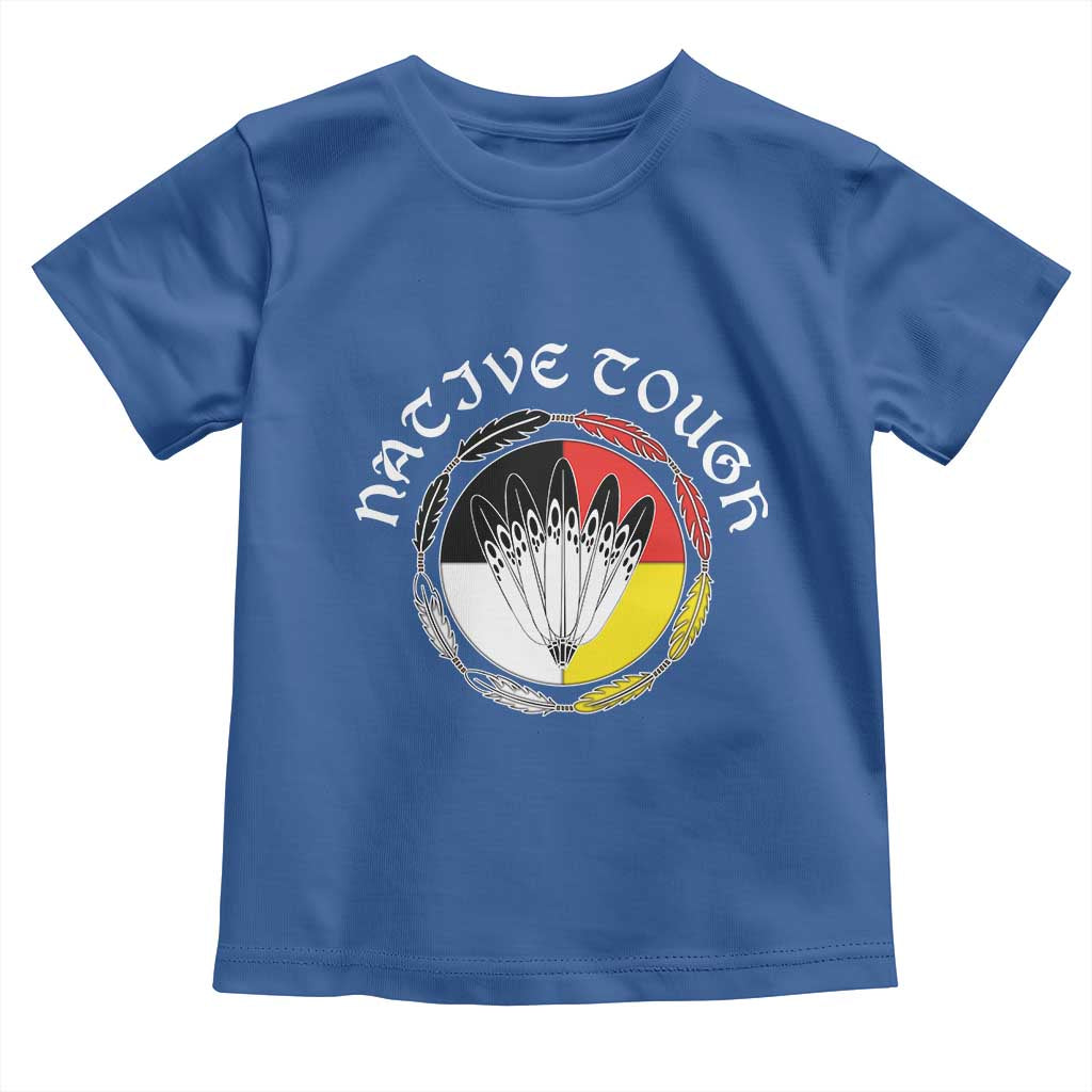 Native Tough Toddler T Shirt Indian American Medicine Wheel Feathers TS11 Royal Blue Print Your Wear