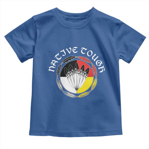 Native Tough Toddler T Shirt Indian American Medicine Wheel Feathers TS11 Royal Blue Print Your Wear