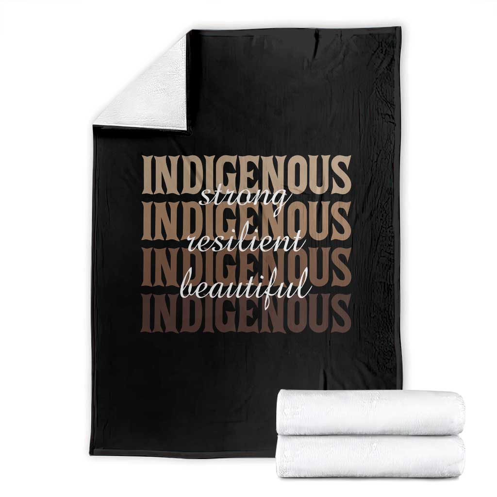 Proud Native American Indigenous Strong Resilient Beautiful Throw Blanket TS11 Black Print Your Wear