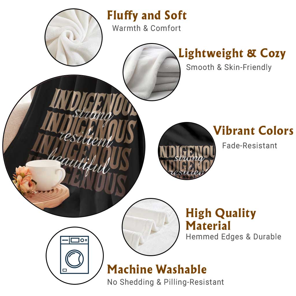 Proud Native American Indigenous Strong Resilient Beautiful Throw Blanket TS11 Print Your Wear