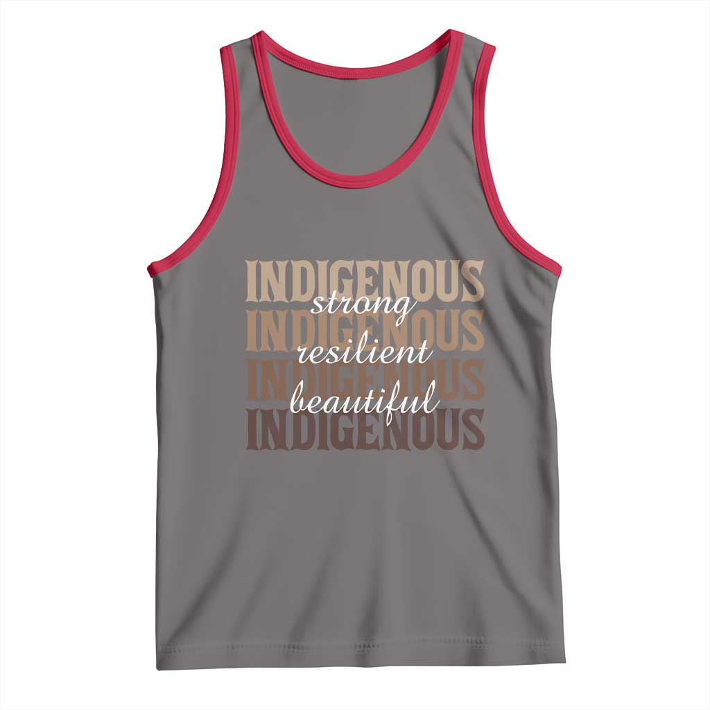 Proud Native American Indigenous Strong Resilient Beautiful Tank Top TS11 Deep Heather Red Print Your Wear