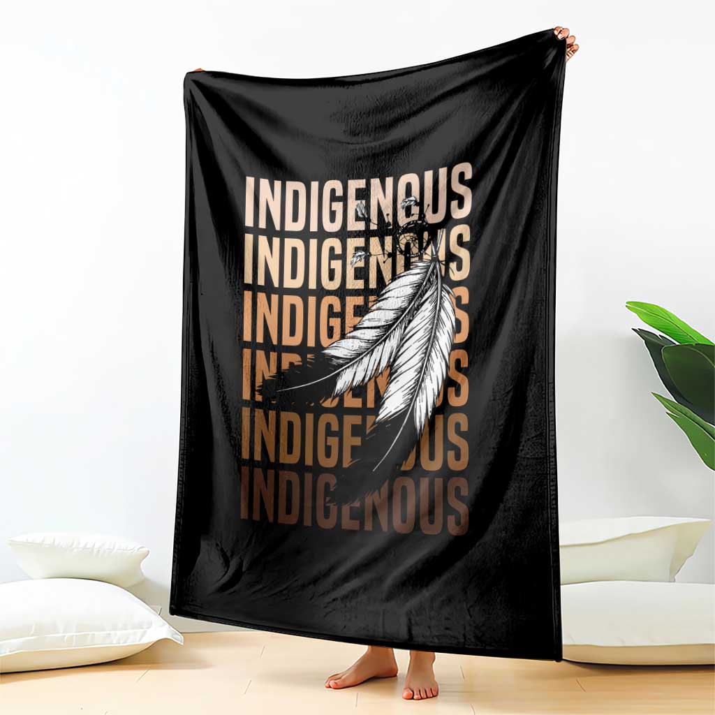 Indigenous Pride Throw Blanket Native American Heritage Feathers Dreamcatcher TS11 Print Your Wear