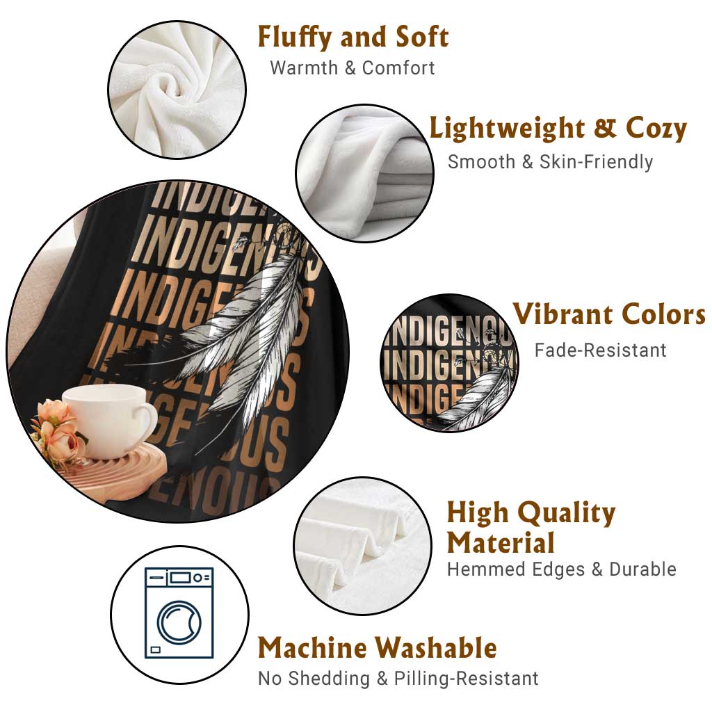 Indigenous Pride Throw Blanket Native American Heritage Feathers Dreamcatcher TS11 Print Your Wear