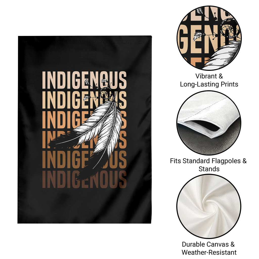 Indigenous Pride Garden Flag Native American Heritage Feathers Dreamcatcher TS11 Print Your Wear