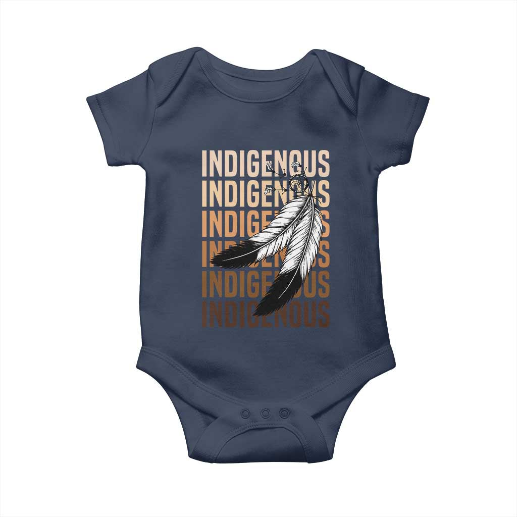 Indigenous Pride Baby Onesie Native American Heritage Feathers Dreamcatcher TS11 Navy Print Your Wear