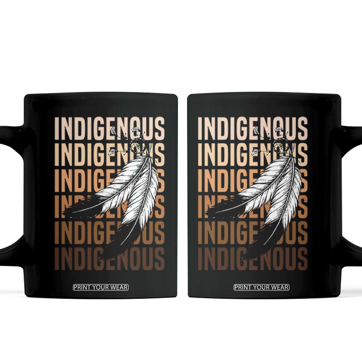 Indigenous Pride Coffee Mug Native American Heritage Feathers Dreamcatcher TS11 Black Print Your Wear