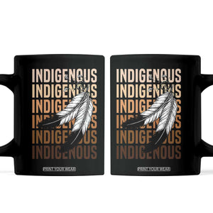 Indigenous Pride Coffee Mug Native American Heritage Feathers Dreamcatcher TS11 Black Print Your Wear